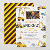 Invitation d'anniversaire de construction personna (Devant / Derrière)