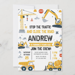 Invitation d'anniversaire de construction personne