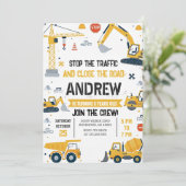Invitation d'anniversaire de construction personne (Debout devant)