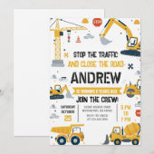 Invitation d'anniversaire de construction personne (Devant / Derrière)