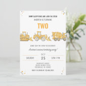 Invitation d'anniversaire de construction simple p (Debout devant)