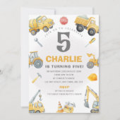Invitation d'anniversaire de construction Thème de (Devant)