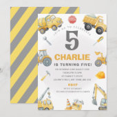 Invitation d'anniversaire de construction Thème de (Devant / Derrière)