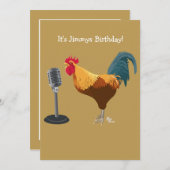 Invitation d'anniversaire de coq (Devant / Derrière)