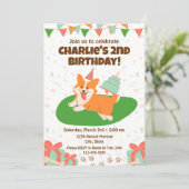 Invitation d'anniversaire de Corgi (Debout devant)