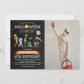 Invitation d'anniversaire de costume de fête pour (Devant)