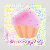 Invitation d'anniversaire de Coupe de Couleur Mult (Devant / Derrière)