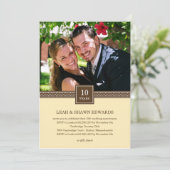 Invitation d'anniversaire de couple moderne (Crème (Debout devant)