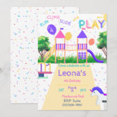 Invitation d'anniversaire de cour de récréation (Devant / Derrière)