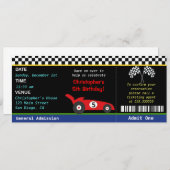 Invitation d'anniversaire de coureur de voiture de (Devant / Derrière)
