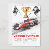 Invitation d'anniversaire de course automobile pou (Devant)
