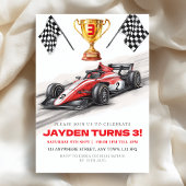 Invitation d'anniversaire de course automobile pou