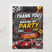 Invitation d'anniversaire de course automobile pou (Dos)