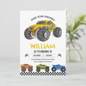 Invitation d'anniversaire de course de Monster Tru (Debout devant)