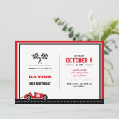 Invitation d'anniversaire de course de voiture (Debout devant)