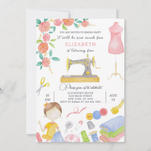 Invitation d'anniversaire de couture