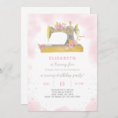 Invitation d'anniversaire de couture (Devant / Derrière)