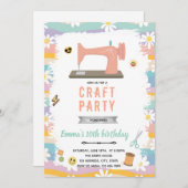 Invitation d'anniversaire de couture rétro (Devant / Derrière)