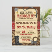 Invitation d'anniversaire de cow-boy de pays numér (Debout devant)