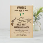 Invitation d'anniversaire de cow-boy de Wild West (Debout devant)