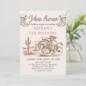 Invitation d'anniversaire de cow-boy western vinta (Debout devant)