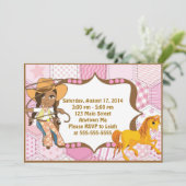 Invitation d'anniversaire de cow-girl (Debout devant)