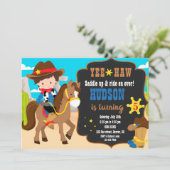 Invitation d'anniversaire de Cowboy (Debout devant)