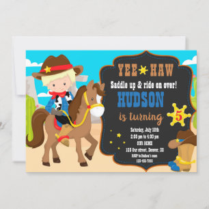 Invitation d'anniversaire de Cowboy