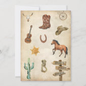 Invitation d'anniversaire de Cowboy 1ère invitatio (Dos)