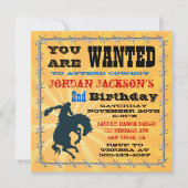 Invitation d'anniversaire de cowboy Bucking Bronco (Devant)