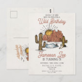 Invitation d'anniversaire de cowboy de Rodéo Far W (Devant / Derrière)