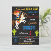 Invitation d'anniversaire de Cowboy Fête de rodéo  (Debout devant)