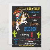 Invitation d'anniversaire de Cowboy Fête de rodéo  (Devant)