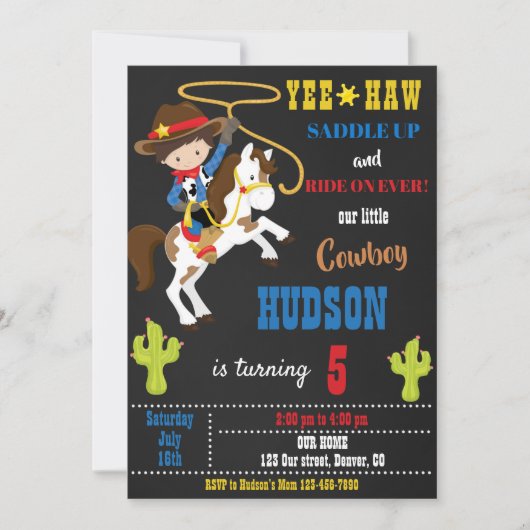 Invitation d'anniversaire de Cowboy Fête de rodéo (Devant)