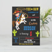 Invitation d'anniversaire de Cowboy Fête de rodéo (Debout devant)