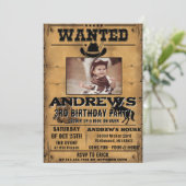 Invitation d'anniversaire de cowboy occidental per (Debout devant)