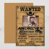 Invitation d'anniversaire de cowboy occidental per (Devant / Derrière)