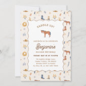 Invitation d'anniversaire de cowboy occidental Sad (Devant)