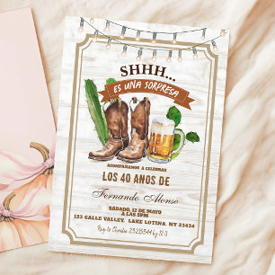 Invitation d'anniversaire de cowboy Sorpresa espag