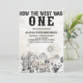 Invitation d'anniversaire de Cowboy Wild Western (Debout devant)