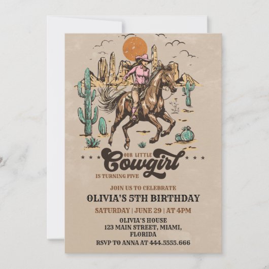 Invitation d'anniversaire de Cowboy Wild Western (Devant)