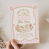 Invitation d'anniversaire de cowgirl à la corde