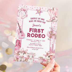 Invitation d'anniversaire de cowgirl pour premier 