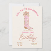 Invitation d'anniversaire de Cowgirl Tiny Boots Bi (Devant)