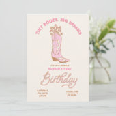 Invitation d'anniversaire de Cowgirl Tiny Boots Bi (Debout devant)
