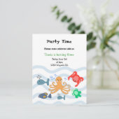 Invitation d'anniversaire de créatures marines (Debout devant)