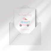 Invitation d'anniversaire de crème glacée rayée Pr
