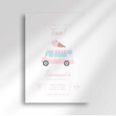 Invitation d'anniversaire de crème glacée rayée Pr