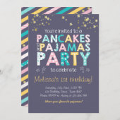 Invitation d'anniversaire de crêpe et de pyjamas (Devant / Derrière)