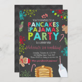 Invitation d'anniversaire de crêpe et de pyjamas (Devant / Derrière)